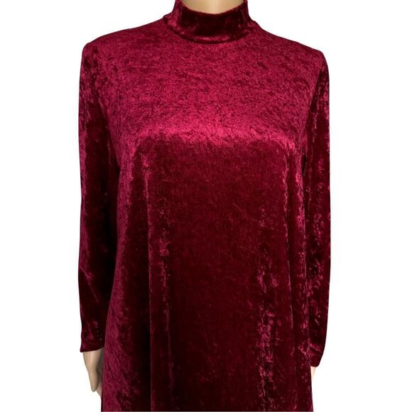 Teddi Petite Dress Womens Burgundy Red Velvet Witchcore Goth Vampire 90s Vintage - Picture 4 of 9